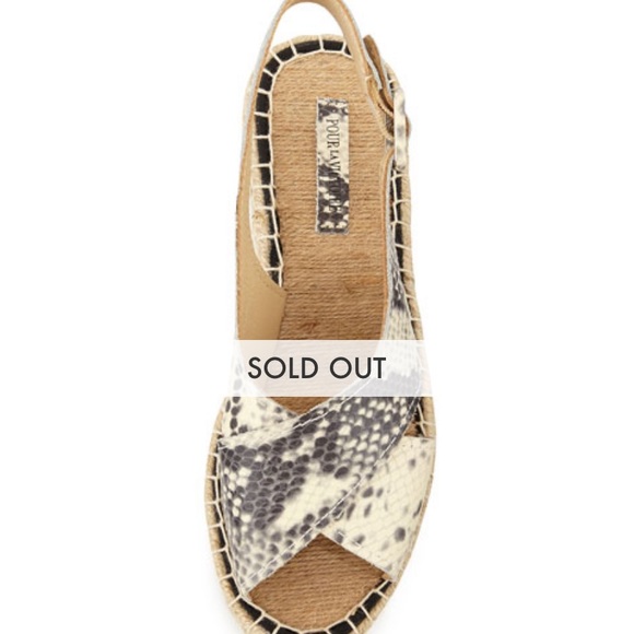 Pour La Victoire Beige Snake Embossed Olivia Espadrille Sandal - Picture 5 of 13